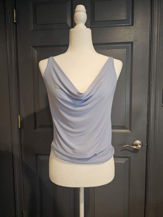 Zara Tops - Zara Light Blue‎ Draped Cowl Neck Women's Tank Style Bodysuit Size M